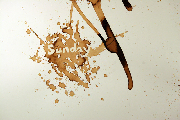 Days Measured in Coffee Stains, 2009, Coffee Stains on paper, 30" x 41"